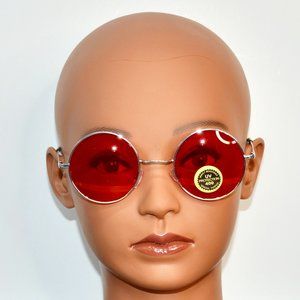 Vintage Style Red Round Retro Sunglasses